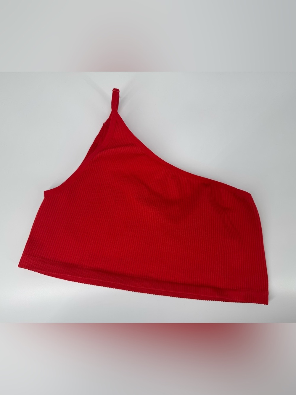 Urban Outfitters Red One Shoulder Ribbed Crop Top Y2K Club Party Size Medium